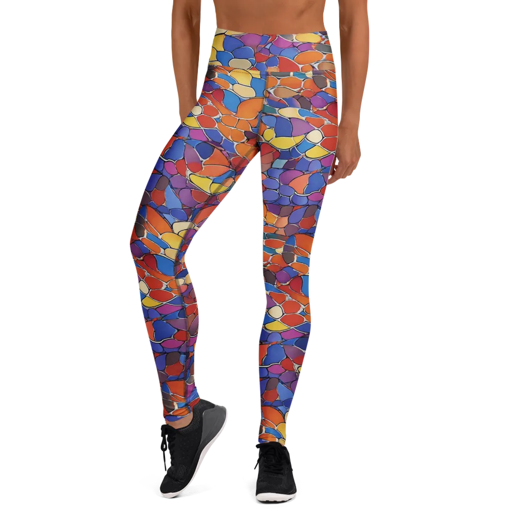 Chromatic Cobblestone on Yoga Leggings — Front