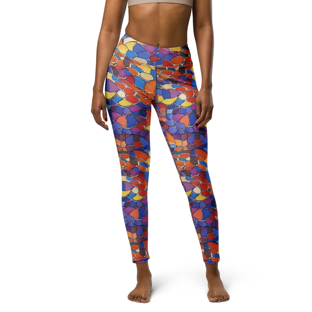 Chromatic Cobblestone on Yoga Leggings — Front