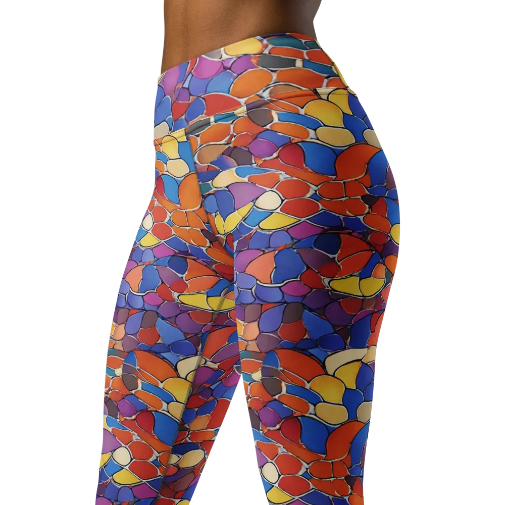 Chromatic Cobblestone on Yoga Leggings — Left Front