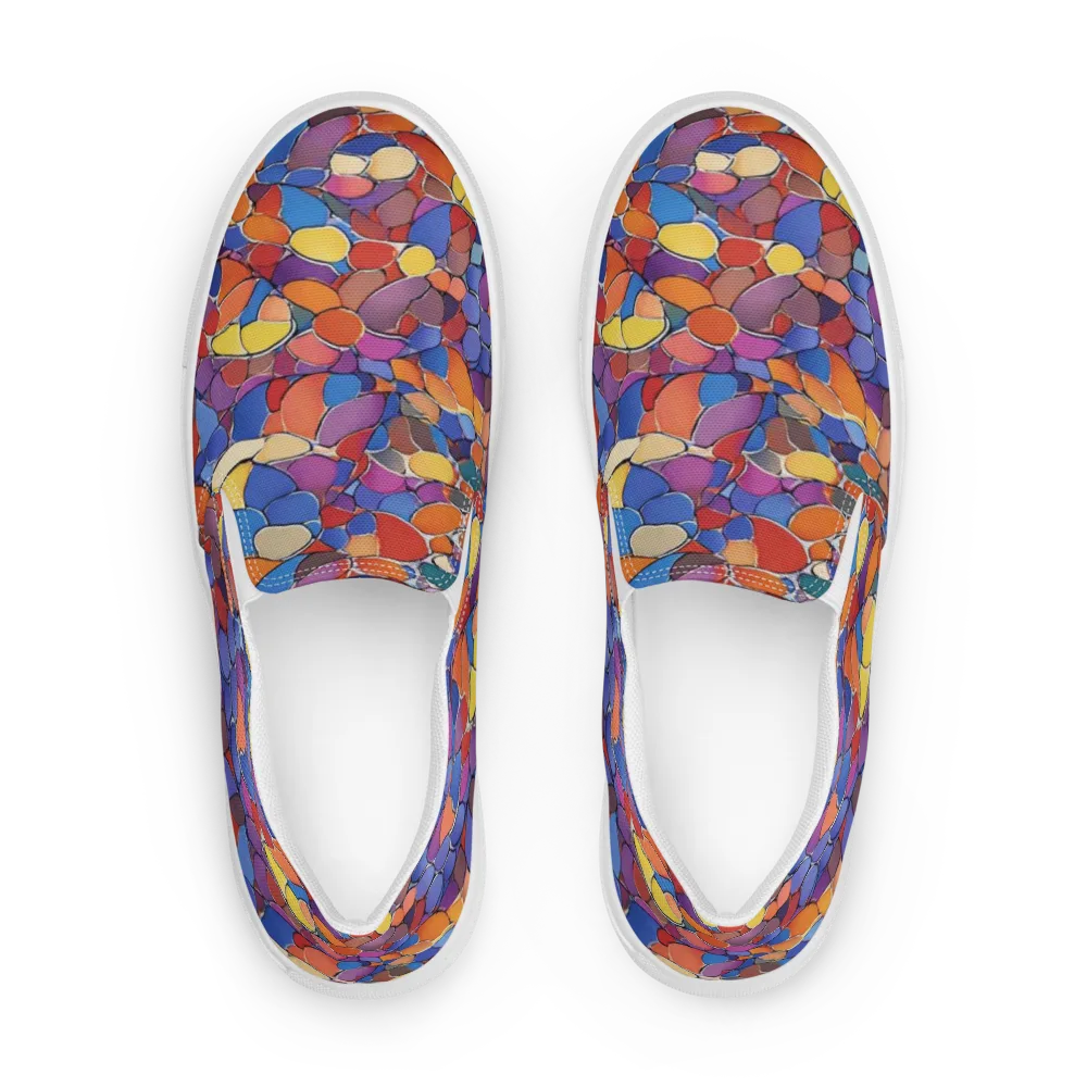 Chromatic Cobblestone on Men's Slip-On Canvas Shoes — Front