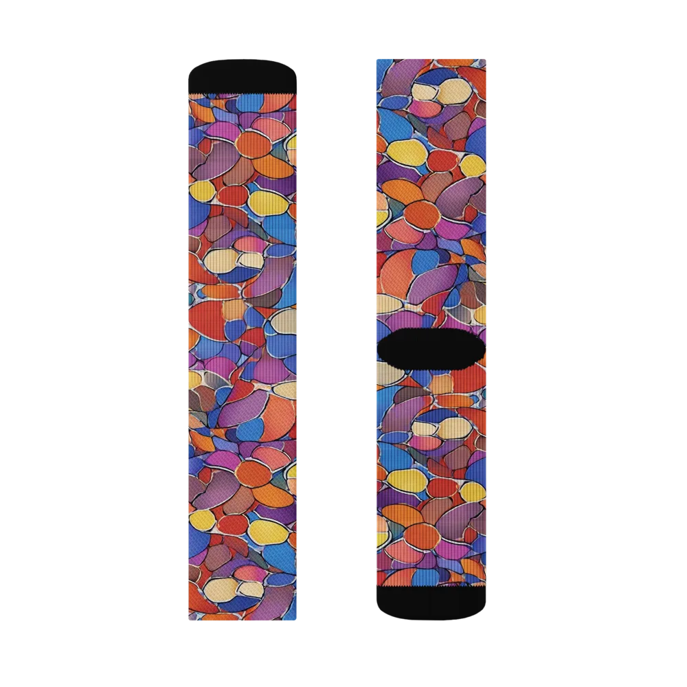 Chromatic Cobblestone on Socks — Left Sock