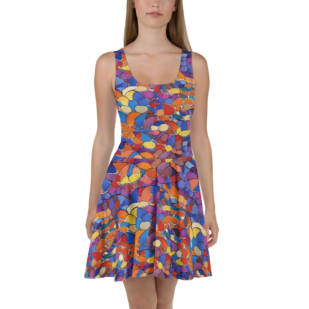 Chromatic Cobblestone on Skater Dress — Front