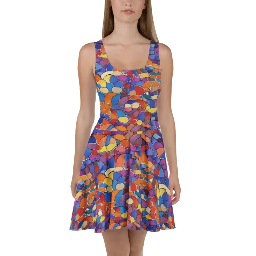 Chromatic Cobblestone on a Skater Dress
