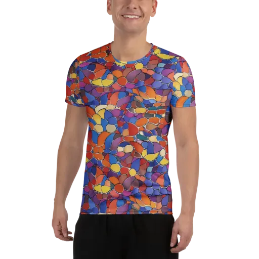 Chromatic Cobblestone on a Men's Athletic T-Shirt