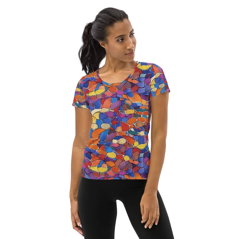 Chromatic Cobblestone on Women's Athletic T-Shirt — Front