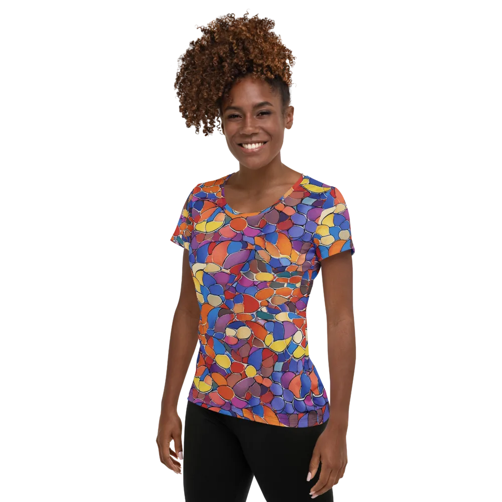 Chromatic Cobblestone on Women's Athletic T-Shirt — Left