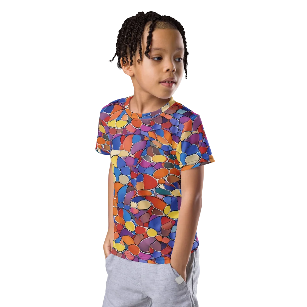 Chromatic Cobblestone on Kids Crew Neck T-Shirt — Left Front