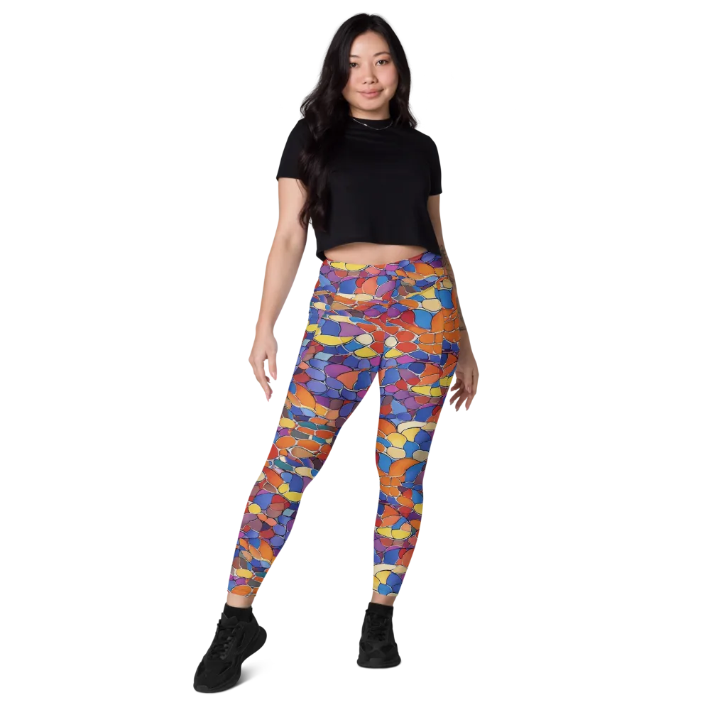 Chromatic Cobblestone on Leggings with Pockets — Front