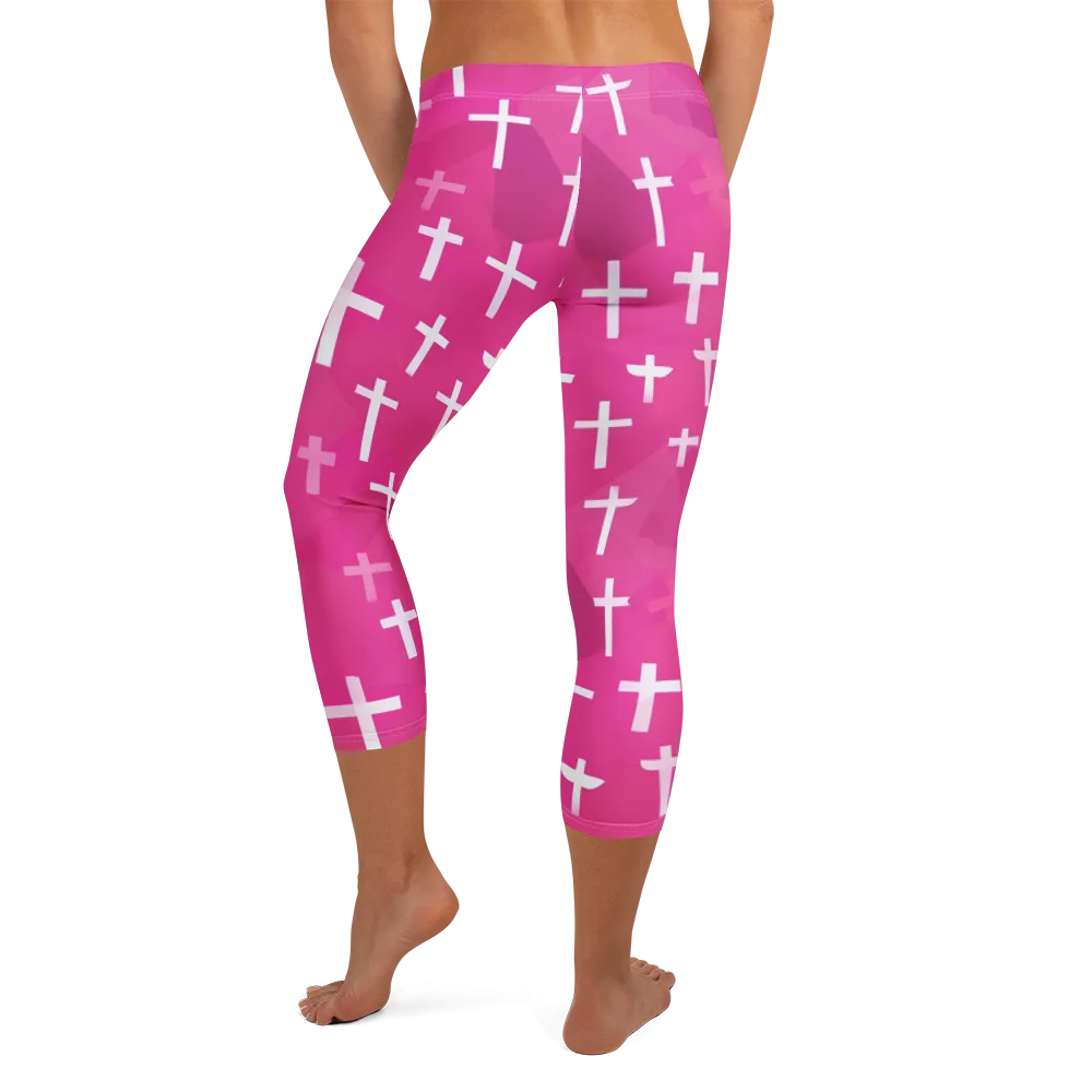 Neon Chapel on Capri Leggings — Back