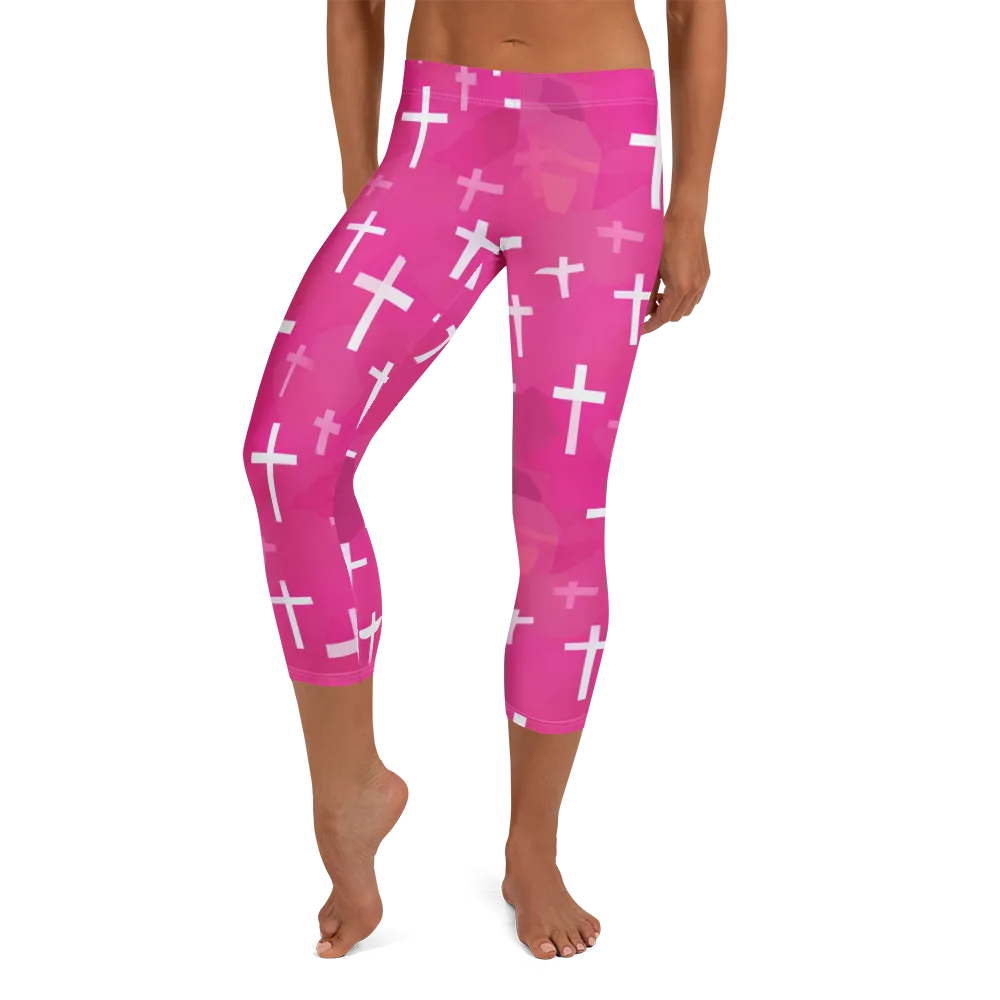 Neon Chapel on Capri Leggings — Front