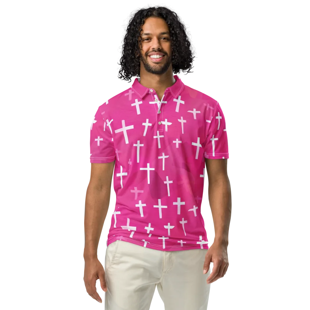 Neon Chapel on Men's Slim Fit Polo Shirt — Front