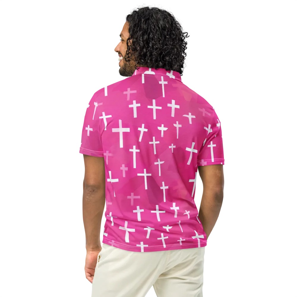 Neon Chapel on Men's Slim Fit Polo Shirt — Back