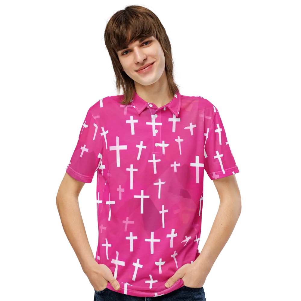 Neon Chapel on Men's Slim Fit Polo Shirt — Front