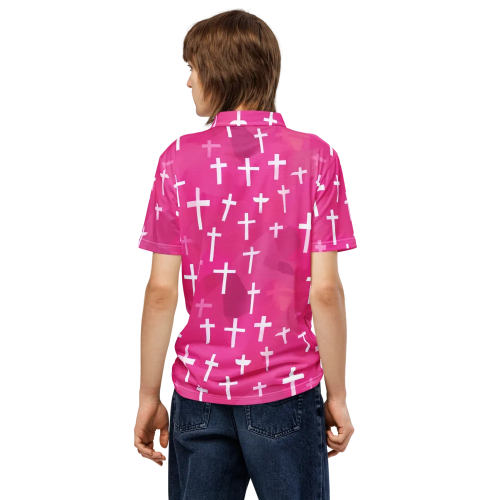 Neon Chapel on Men's Slim Fit Polo Shirt — Back