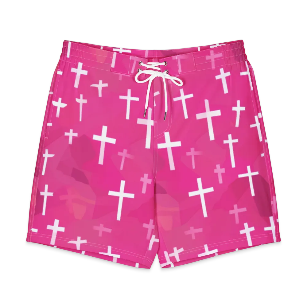 Neon Chapel on Men's Board Shorts — Front