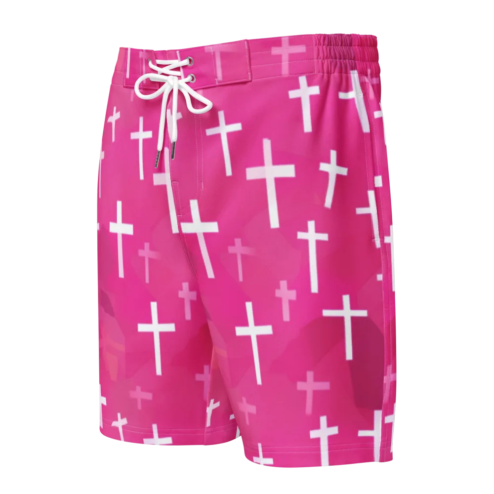 Neon Chapel on Men's Board Shorts — Front