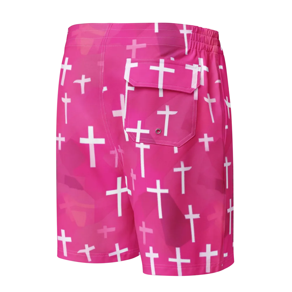 Neon Chapel on Men's Board Shorts — Back