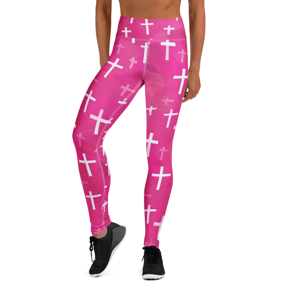 Neon Chapel on Yoga Leggings — Front