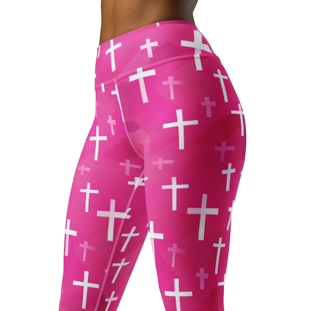 Neon Chapel on Yoga Leggings — Left Front