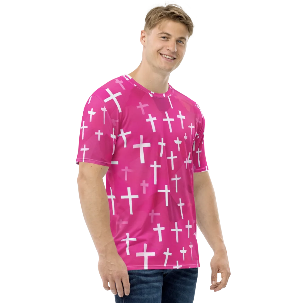 Neon Chapel on Men's Crew Neck T-Shirt — Right