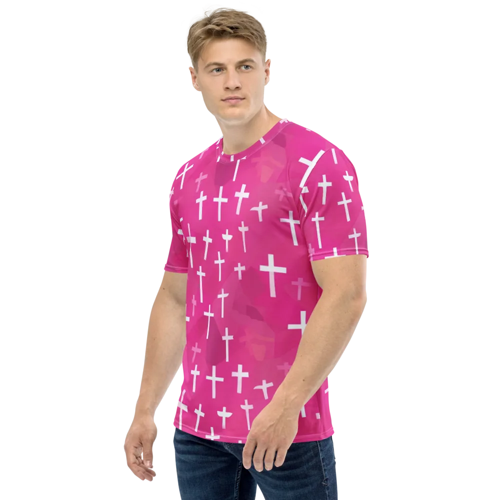 Neon Chapel on Men's Crew Neck T-Shirt — Left