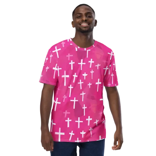 Neon Chapel on a Men's Crew Neck T-Shirt