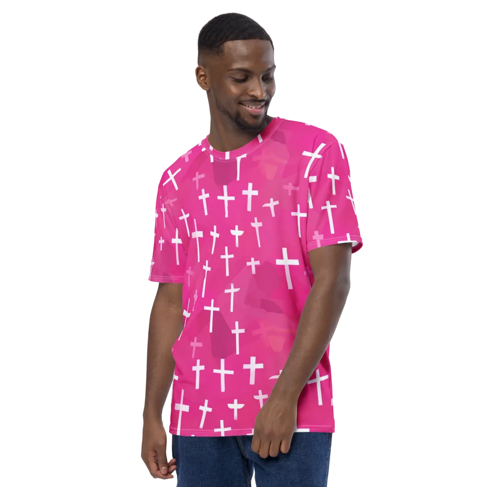 Neon Chapel on Men's Crew Neck T-Shirt — Left