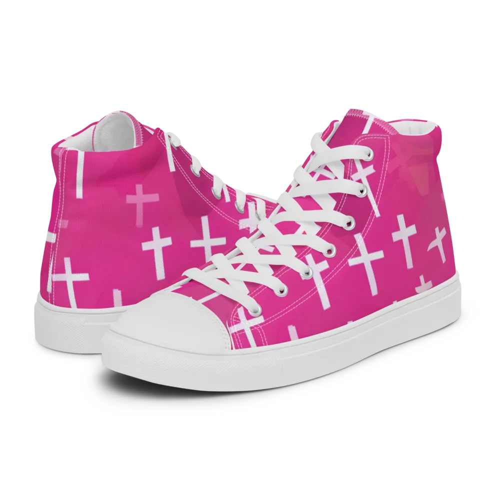 Neon Chapel on Men's High Top Canvas Shoes — Left