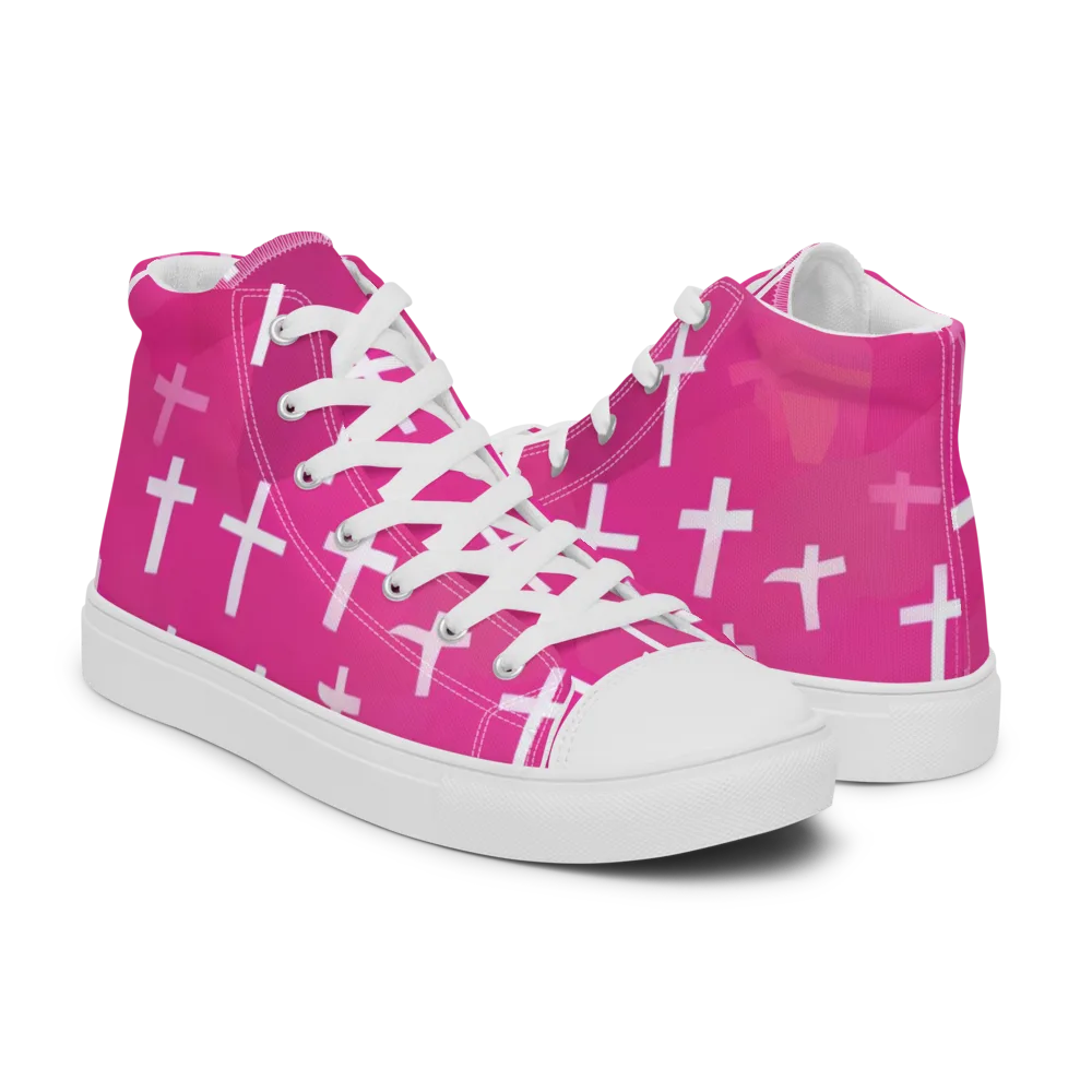 Neon Chapel on Men's High Top Canvas Shoes — Right