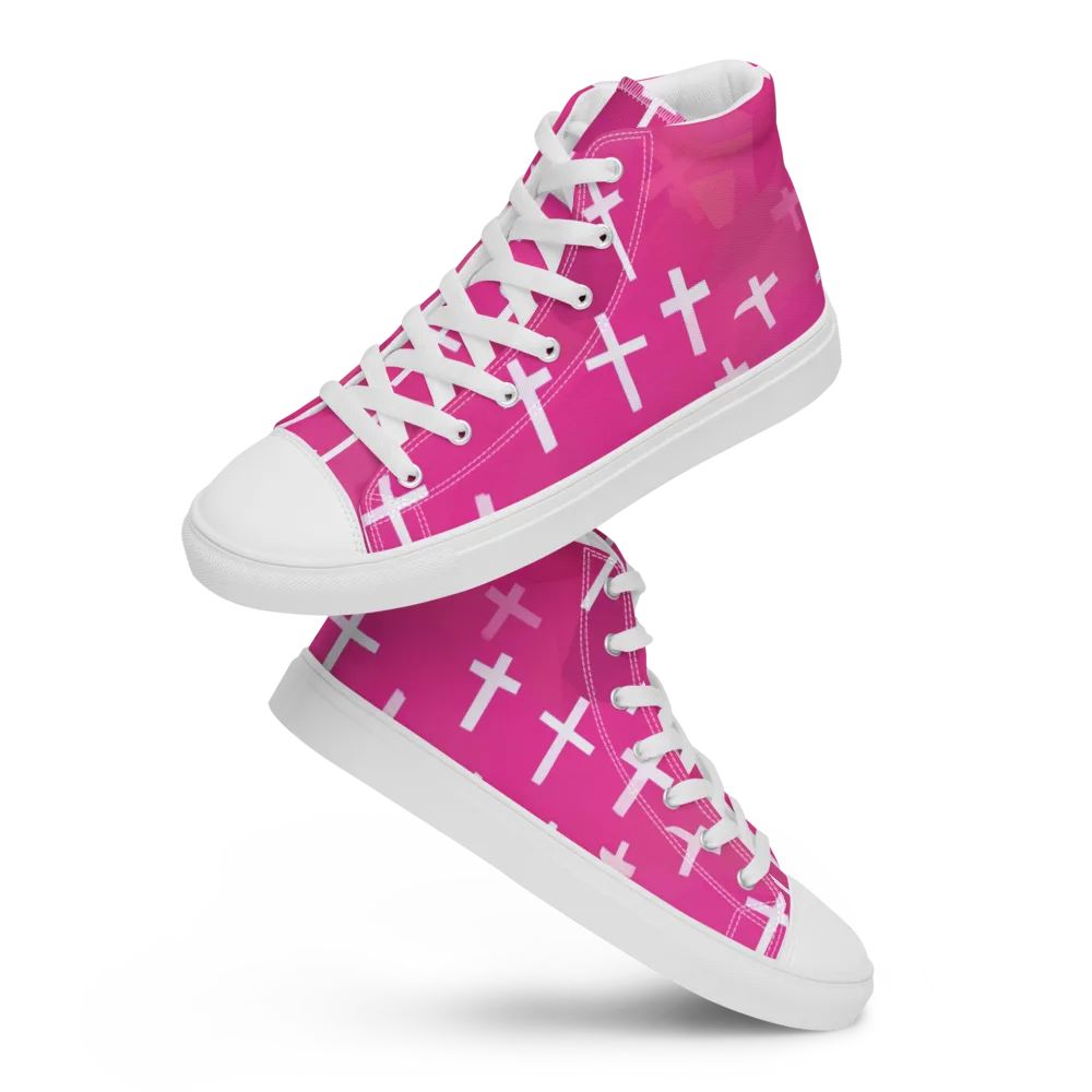Neon Chapel on Men's High Top Canvas Shoes — Front