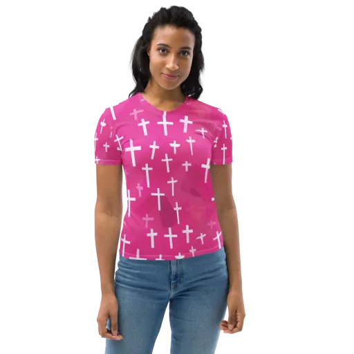 Neon Chapel on a Women's Crew Neck T-Shirt