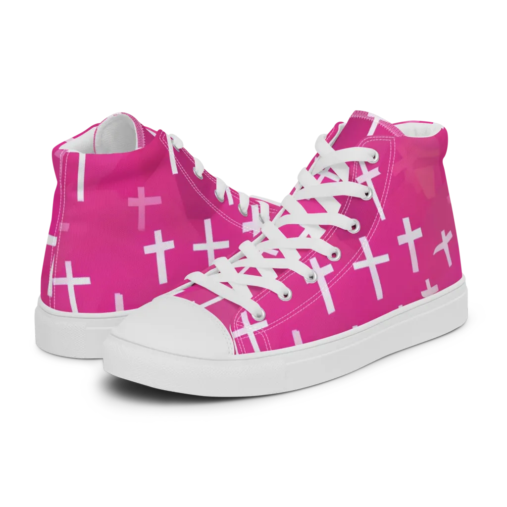 Neon Chapel on Women's High Top Canvas Shoes — Left