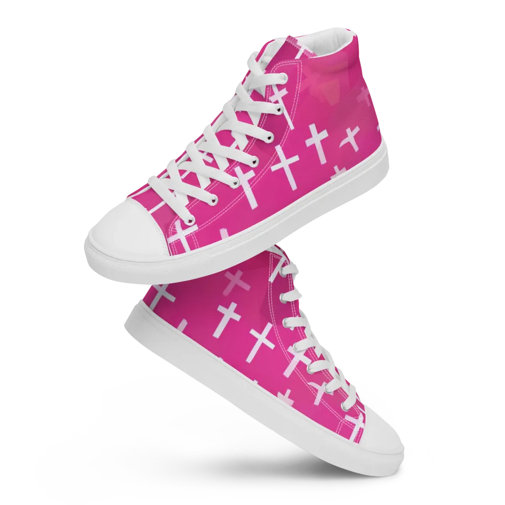 Neon Chapel on Women's High Top Canvas Shoes — Front