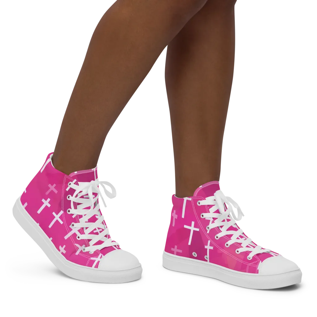 Neon Chapel on Women's High Top Canvas Shoes — Right