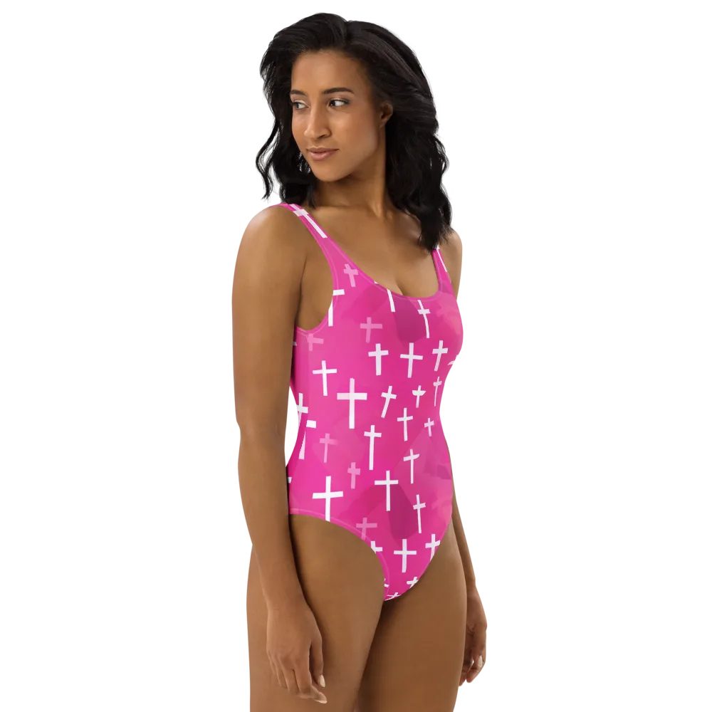 Neon Chapel on One-Piece Swimsuit — Right