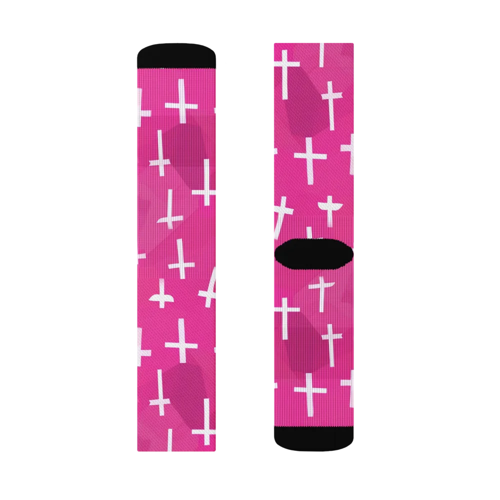 Neon Chapel on Socks — Left Sock