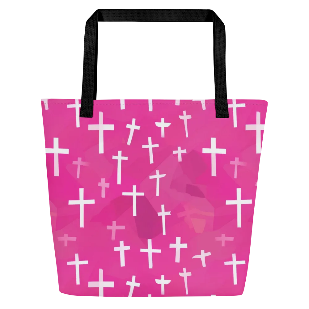 Neon Chapel on Large Tote Bag W/ Pocket — Front