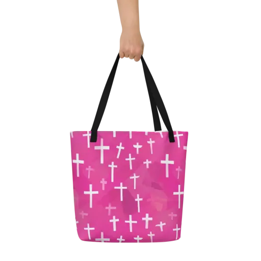 Neon Chapel on a Large Tote Bag W/ Pocket
