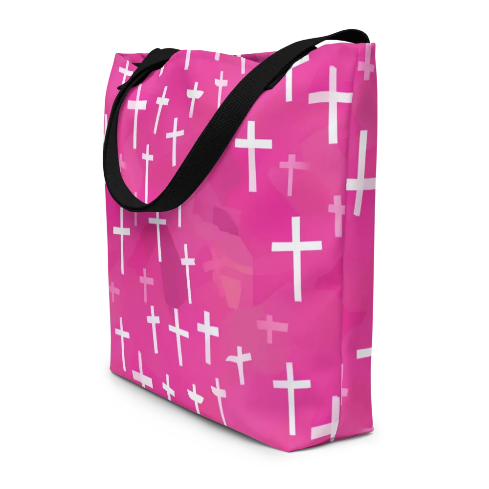 Neon Chapel on Large Tote Bag W/ Pocket — Front