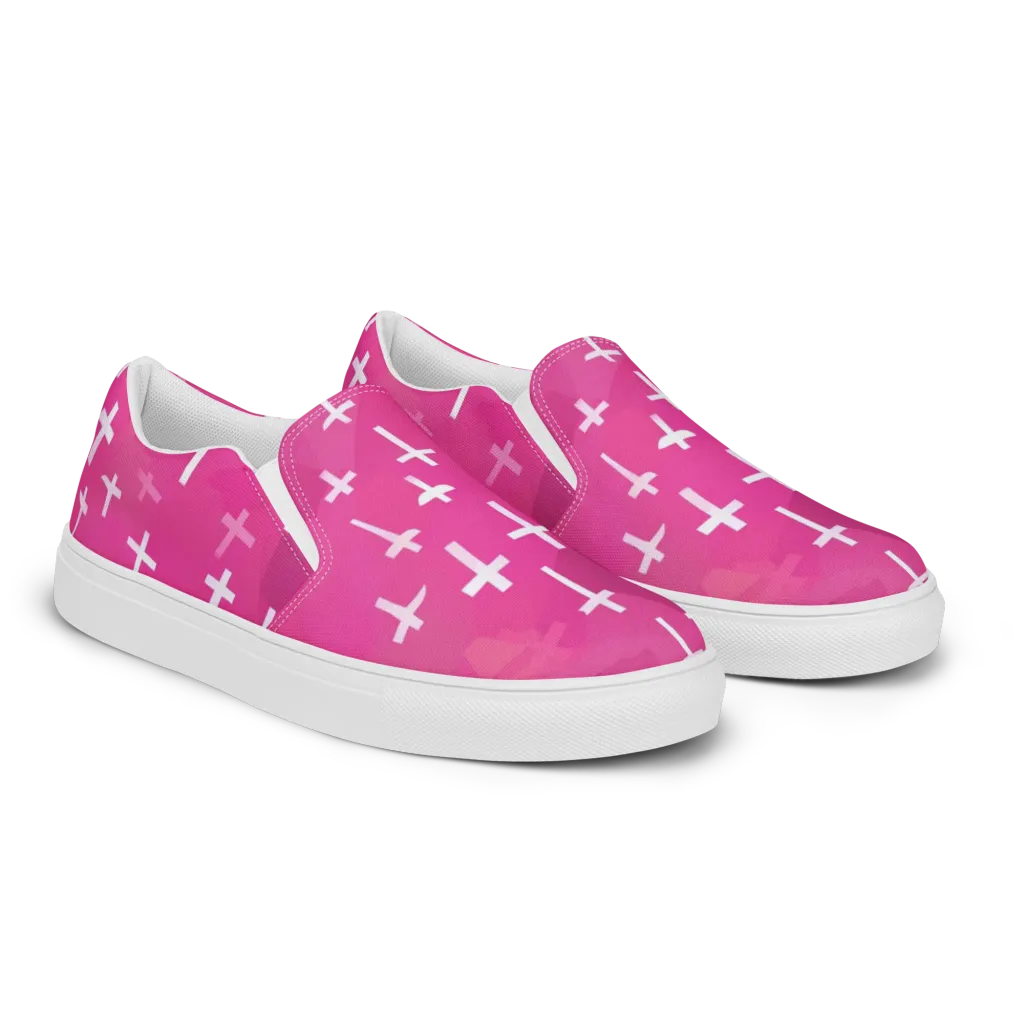 Neon Chapel on Women's Slip-On Canvas Shoes — Right Front