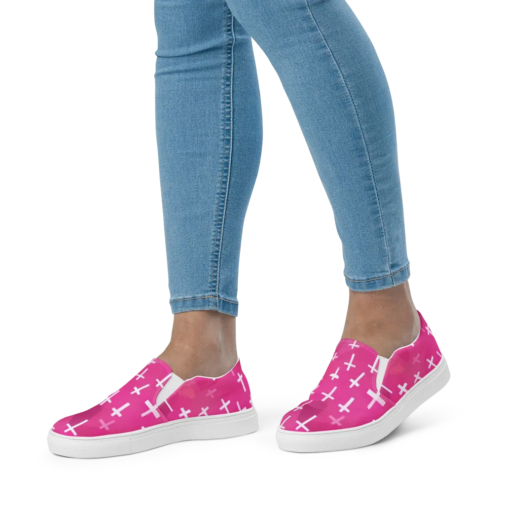 Neon Chapel on Women's Slip-On Canvas Shoes — Front