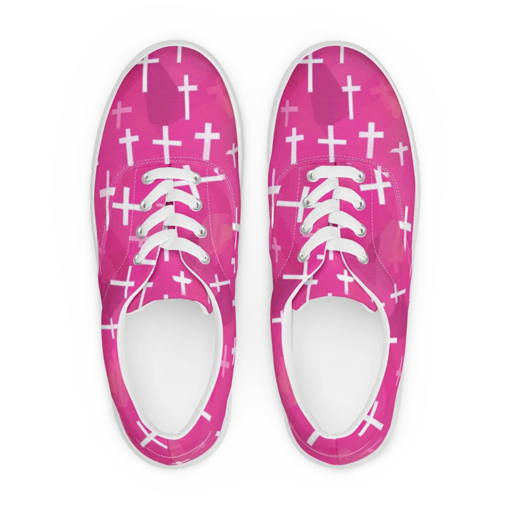Neon Chapel on Men's Lace-Up Canvas Shoes — Front