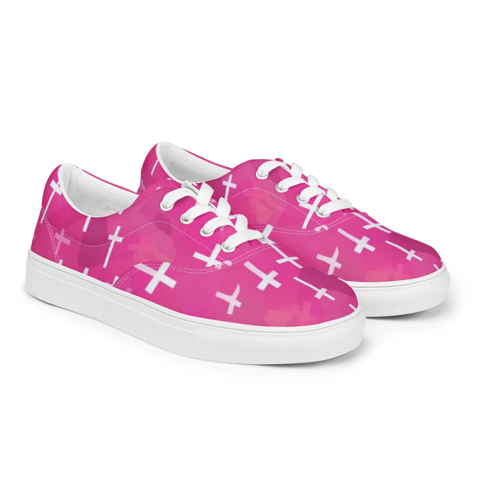 Neon Chapel on Men's Lace-Up Canvas Shoes — Right Front
