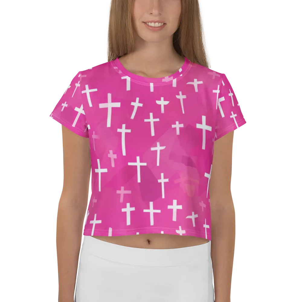 Neon Chapel on Crop Tee — Front