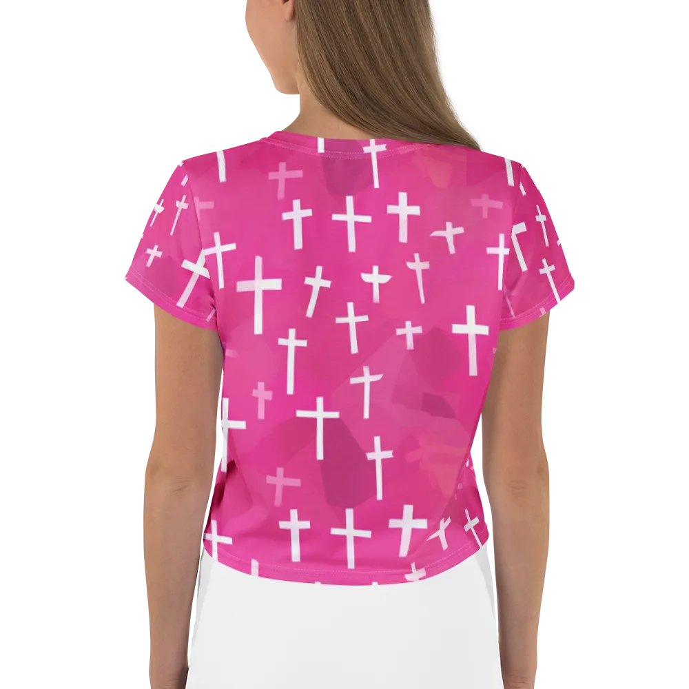 Neon Chapel on Crop Tee — Back