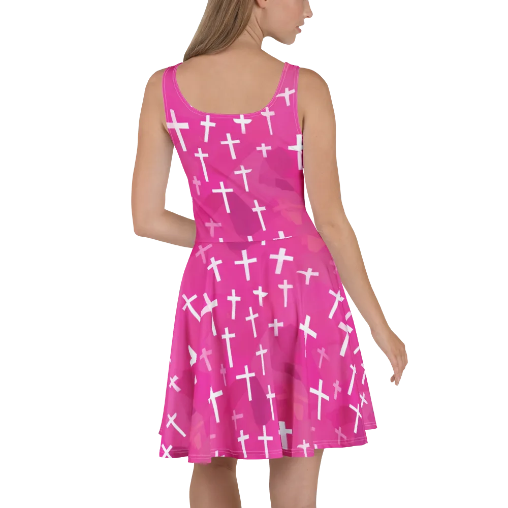 Neon Chapel on Skater Dress — Back