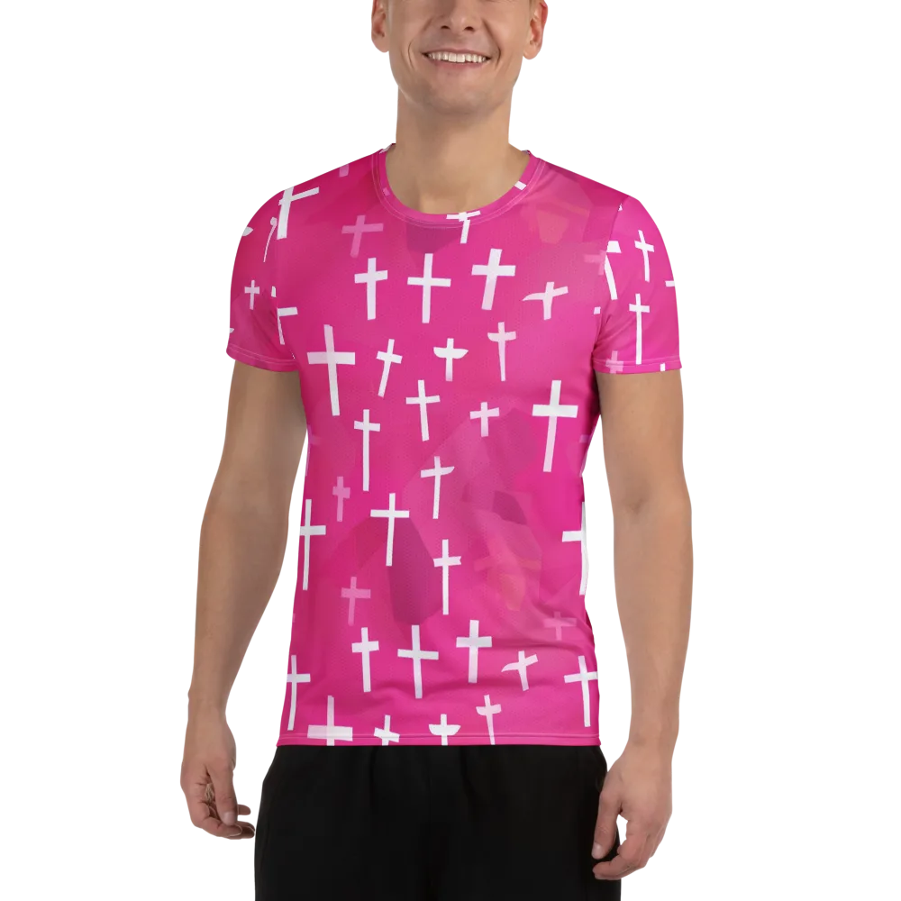 Neon Chapel on Men's Athletic T-Shirt — Front