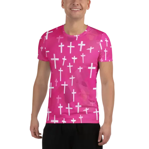 Neon Chapel on a Men's Athletic T-Shirt