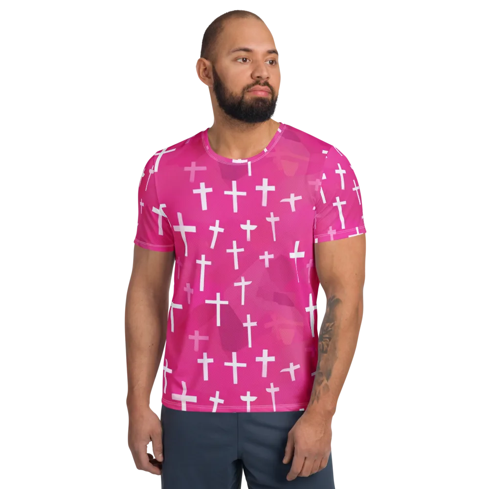 Neon Chapel on Men's Athletic T-Shirt — Front