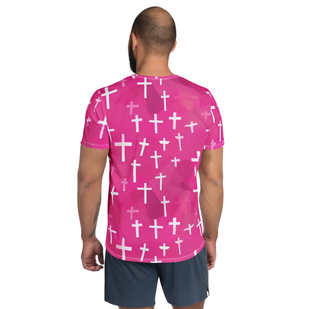 Neon Chapel on Men's Athletic T-Shirt — Back